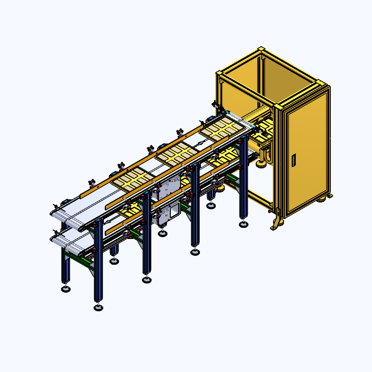 Material tray cyclic lift drawing cover